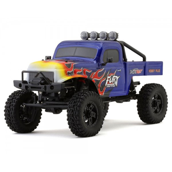 Furitek FX118 Fury Wagon 1/18 RTR Brushless Rock Crawler (Blue/Flames)  FTK-FUR-2412