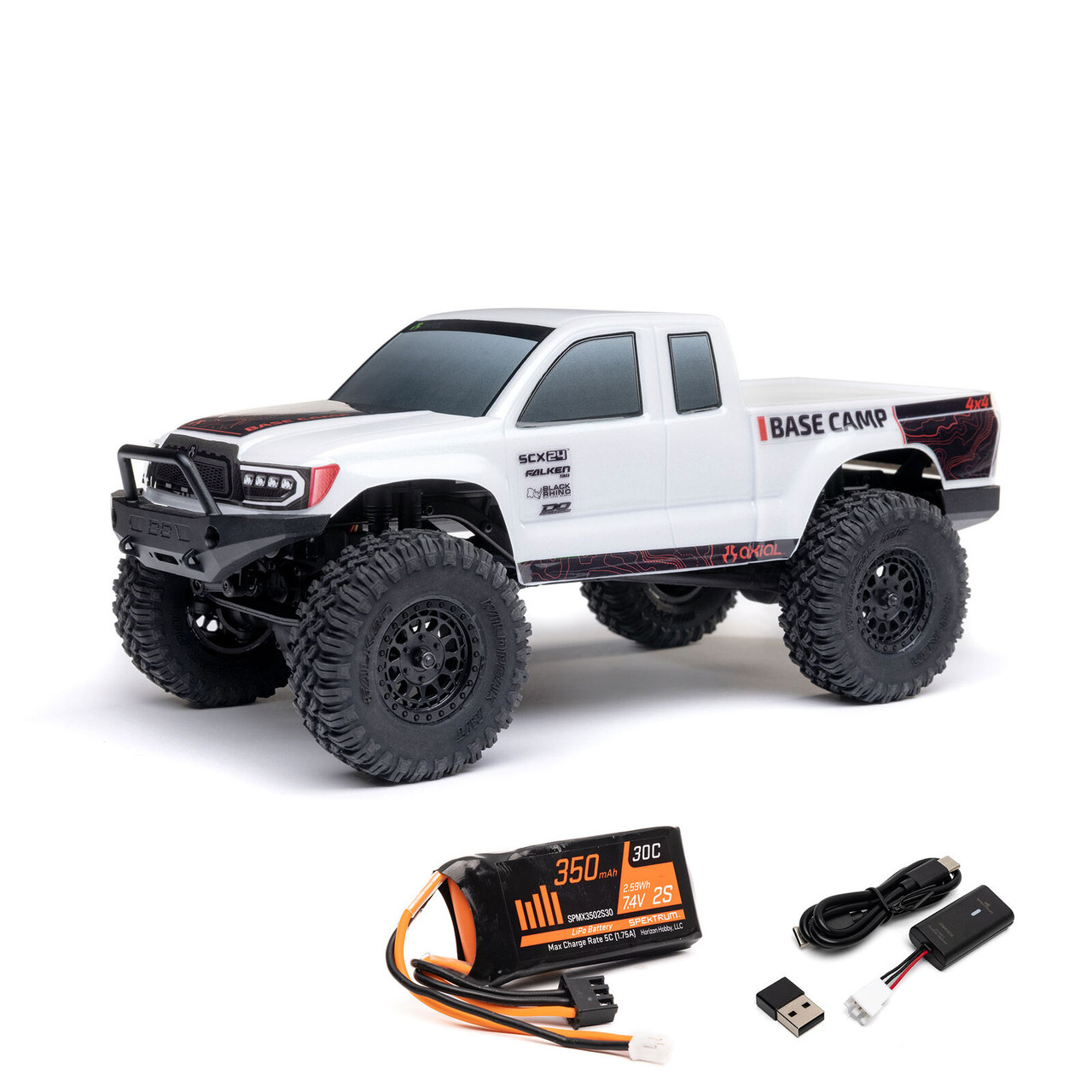 Axial 1/24 SCX24 Base Camp 4WD Rock Crawler Brushed RTR with Battery & Charger, Pink  AXI-1219T3