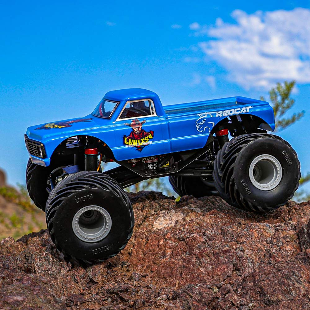 Redcat MT-18 - 1/18 Scale Brushed Electric Monster Truck Color: BLUE - Lawless 