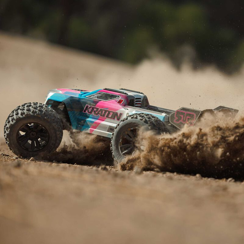  ARA8608V6T2 1/8 KRATON 6S 4X4 RTR Brushless Speed Truck, Blue/Pink
