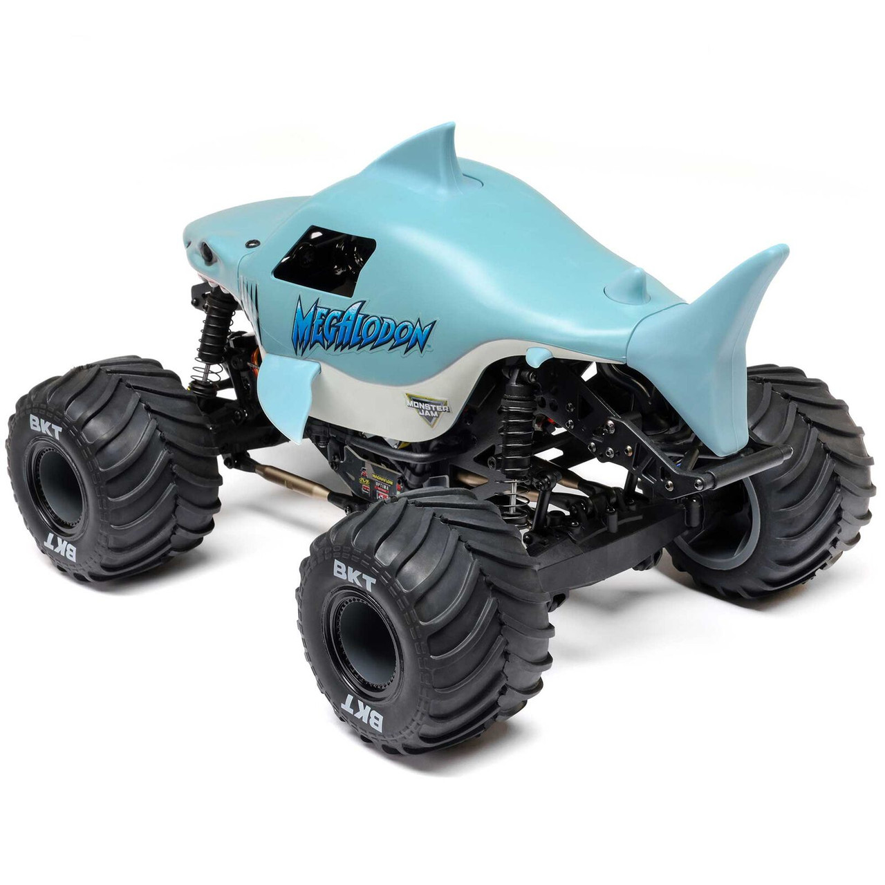 1/18 Mini LMT Megalodon 2S 4X4 RTR Brushed Monster Truck (Battery & Charger Included), Blue  LOS01026T3