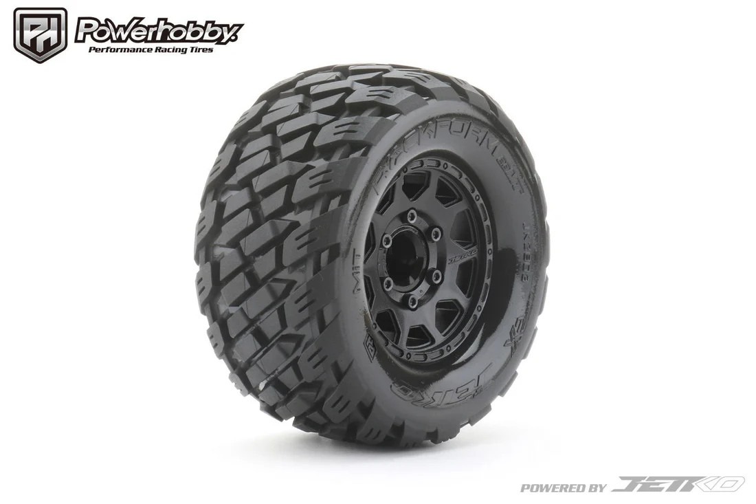 Power Hobby 1/10 2.8 Mt Rockform Belted Tires (2) W/Removable Hex Wheels PHB2803CBMSGN   