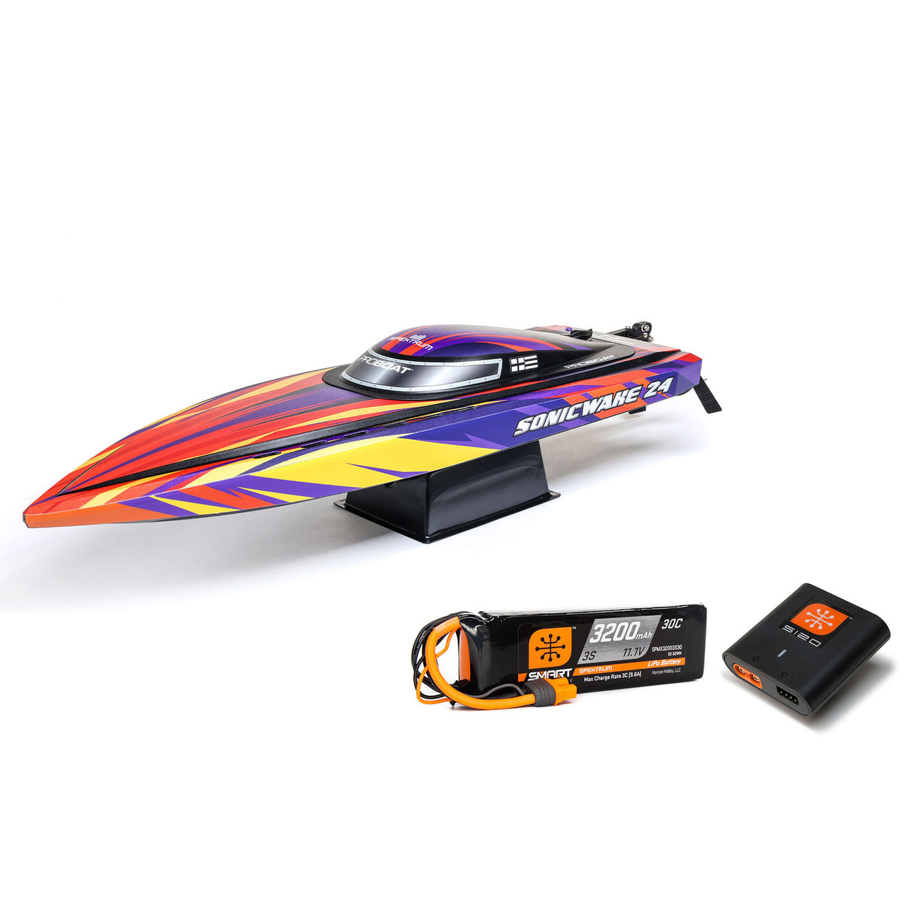 Sonicwake 24" Self-Righting Brushless Deep-V RTR (Battery & Charger Included), Red  PRB1992T1