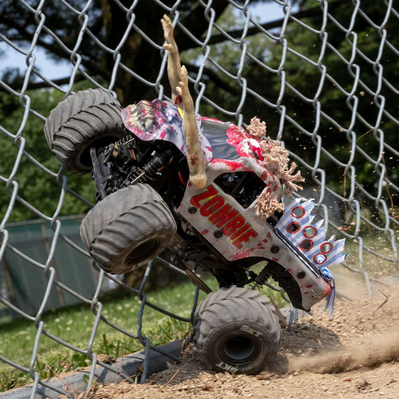 1/18 Mini LMT Zombie 2S 4X4 RTR Brushed Monster Truck (Battery & Charger Included), Red LOS01026T4