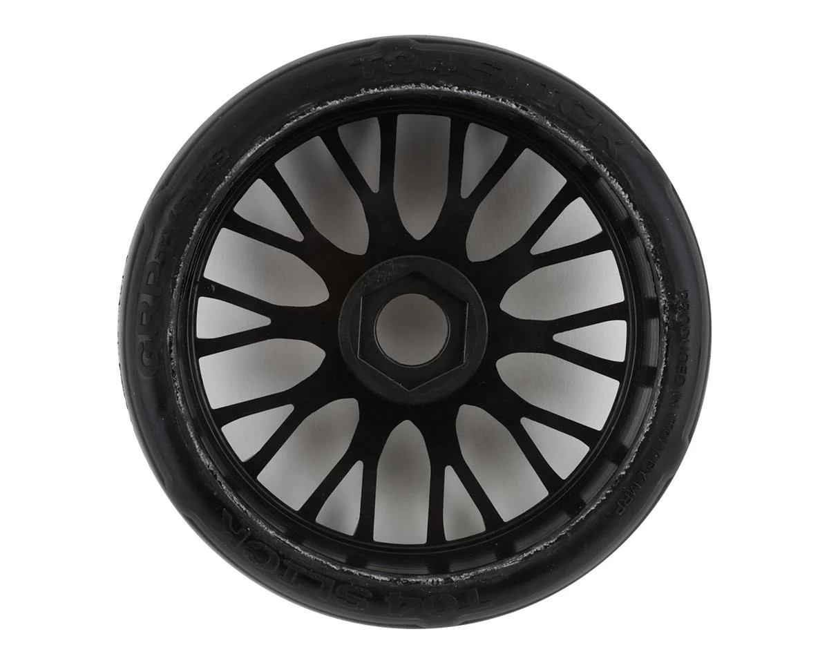 GRP Tires GT - TO4 Slick Belted Pre-Mounted 1/8 Buggy Tires (Black) (2) (XM7) w/FLEX Wheel GRPGTX04-XM7