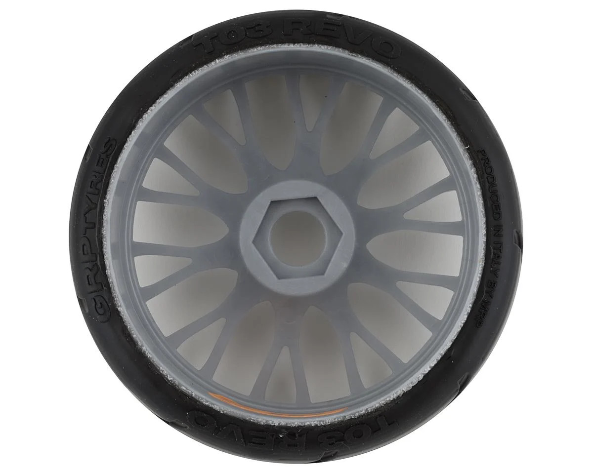 GRP Tires GT - TO3 Revo Belted Pre-Mounted 1/8 Buggy Tires (Silver) (2) (XM5) w/FLEX Wheel GRPGTK03-XM5