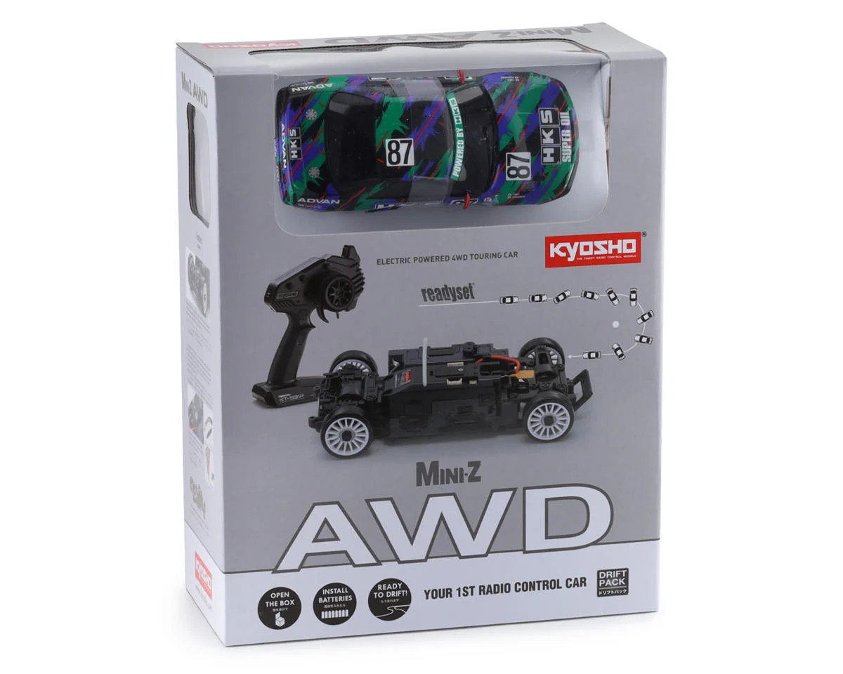 Kyosho MA-020 AWD Mini-Z ReadySet w/HKS Skyline GT-R R32 Body w/KT-531P 2.4GHz Radio  KYO32652HK