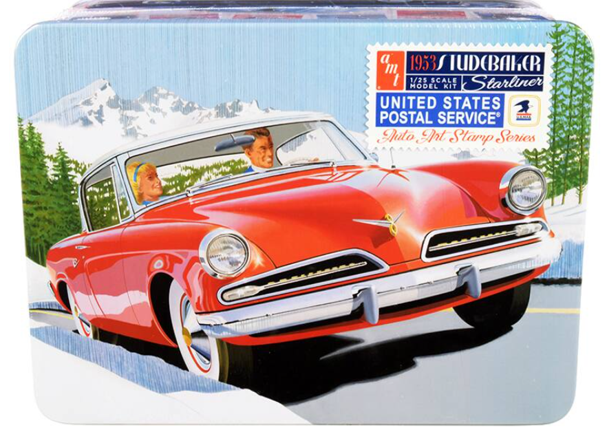 AMT 1953 Studebaker Starliner - USPS with Collectible Tin 1:25 Scale Model Kit