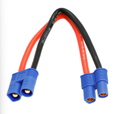 Powerhobby EC5 Male to EC5 Female Adapter 12AWG 4"