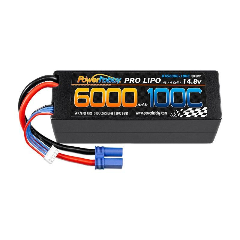 Power Hobby 4S 14.8v 6000mAh 100C LiPo Battery w/ EC5 Hard Case