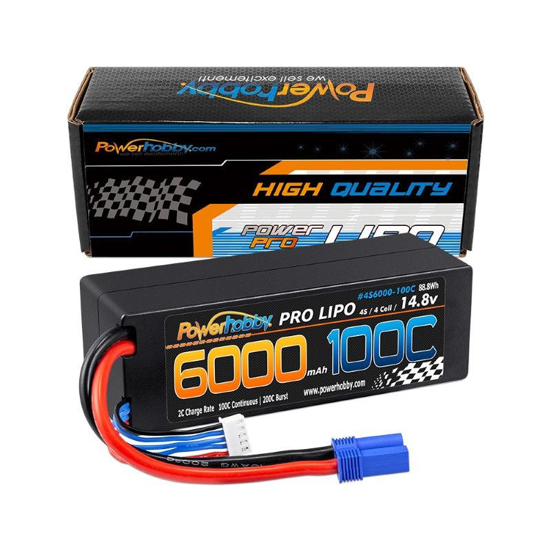 Power Hobby 4S 14.8v 6000mAh 100C LiPo Battery w/ EC5 Hard Case