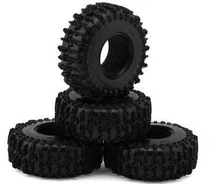 Injora 1.3" Cling On Micro Rock Crawler Tires Combo (4) (70mm OD) (S5) w/Super Soft Silicone Rubber Inserts YQT-1320-1370YE