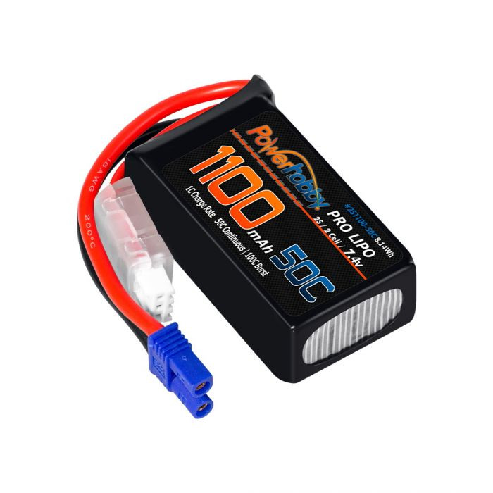 Powerhobby 2S 1700mAh 50C LiPo Battery w EC2 Plug : Losi Mini-B