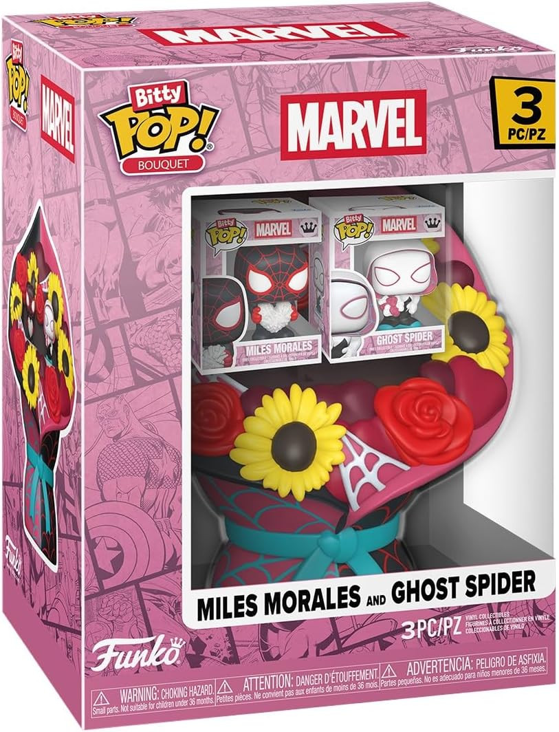 Funko - Bitty POP! Bouquet: Spider-Man Valentine's Day - Miles Morales & Ghost Spider - COLLECTIBLES - Multicolor