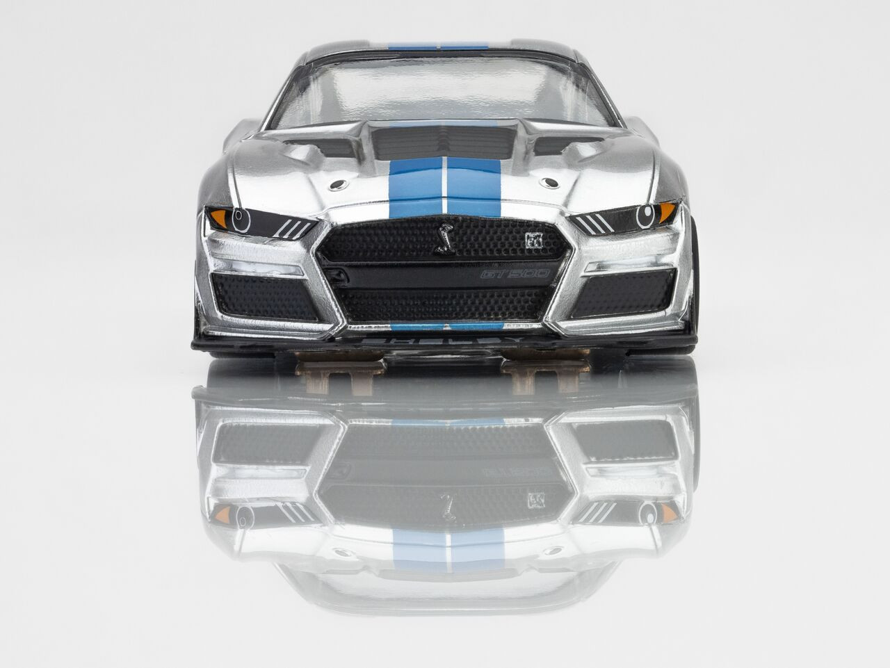 2022 Mustang Shelby GT500KR, Silver/ Blue HO Scale Slot Car AFX22099