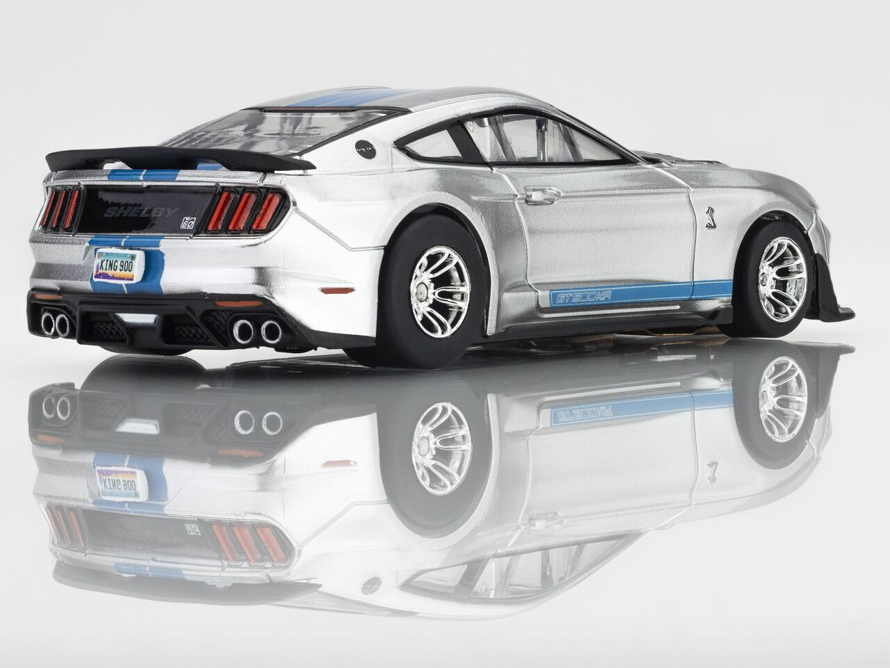 2022 Mustang Shelby GT500KR, Silver/ Blue HO Scale Slot Car AFX22099