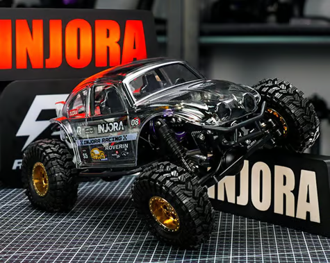 Injora BUG18 Crawler Body Set for Traxxas® TRX-4M™ (Clear) (155mm Wheelbase) w/(INJ4M-111) Aluminum Universal LCG Chassis