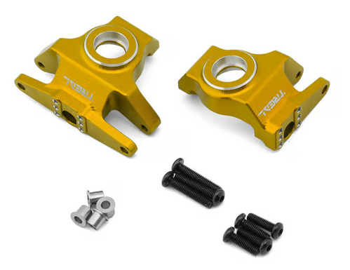 Treal Hobby Vanquish H10 Optic 7075 Aluminum Front Steering Knuckles (Gold) (2) X004KT9J9L