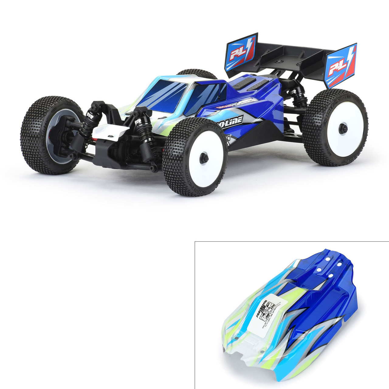 Pro-Line Limited Edition 1/14 Pre-Cut/Pre-Painted Axis Jagged (White/Blue) Body: Typhon GROM PRO367121