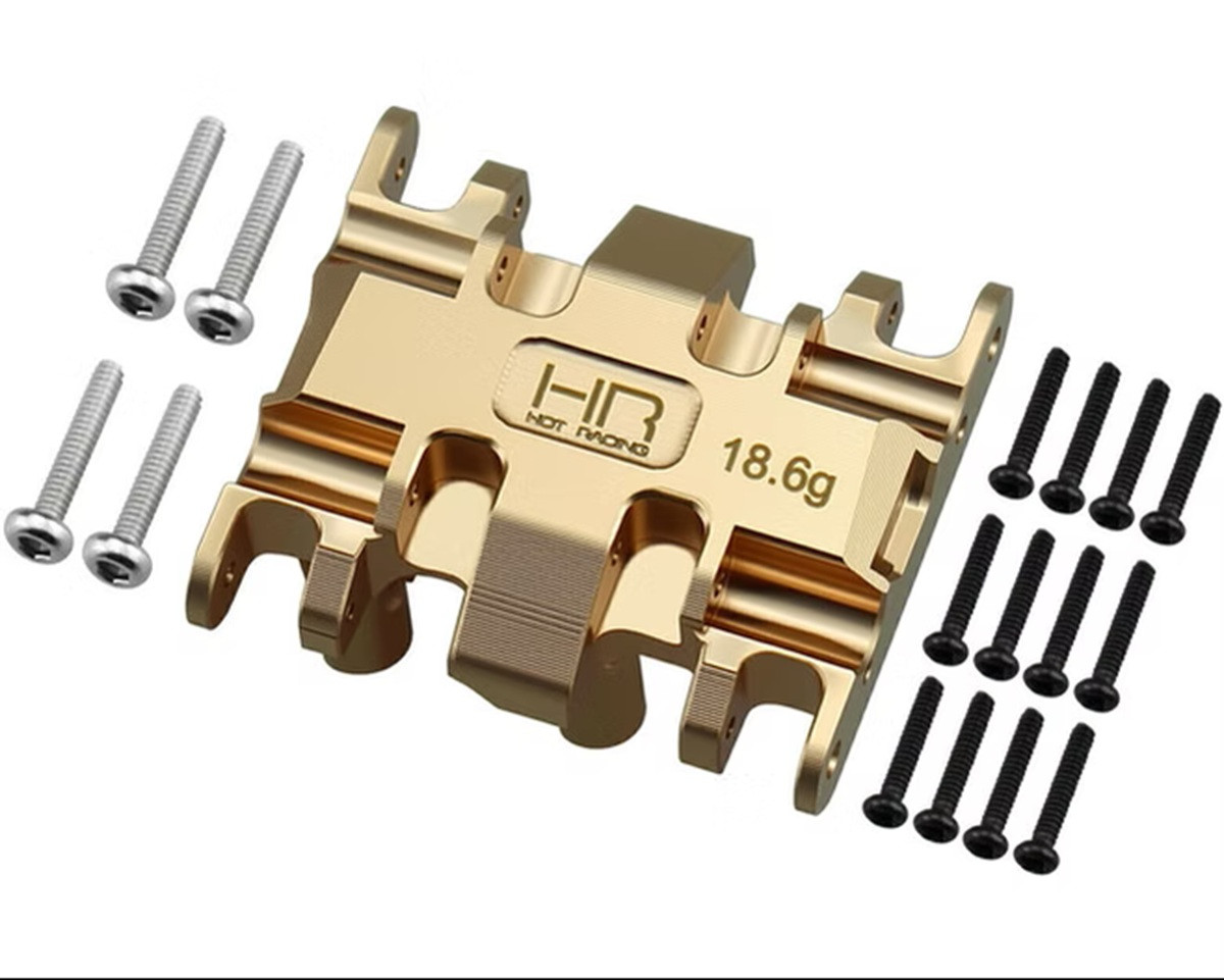 Hot Racing Brass Center Gearbox Mount, SCX30 HRASXTY38LH