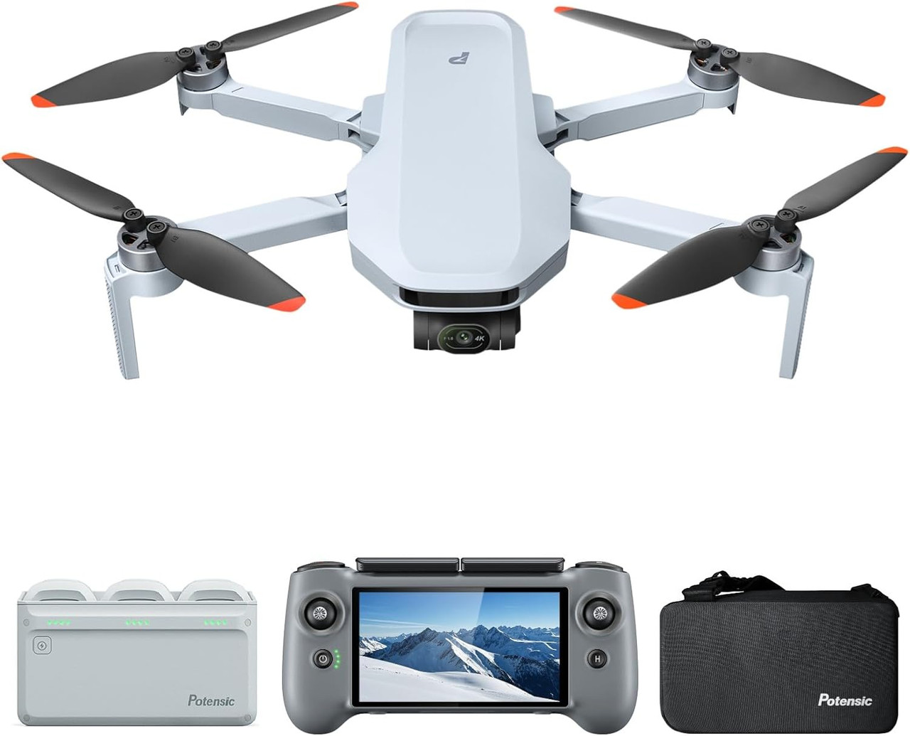 Potensic - ATOM 2 Fly More Combo Drone with Remote Controller PTD 1 - Gray