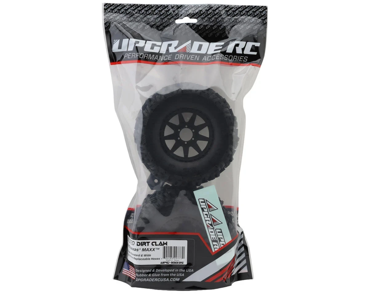UpGrade RC BELTED Dirt Claw 2.9" Pre-Mounted Tires for Traxxas® MAXX® (2) (Regular & Wide Offset Hexes Included) UPG-10035