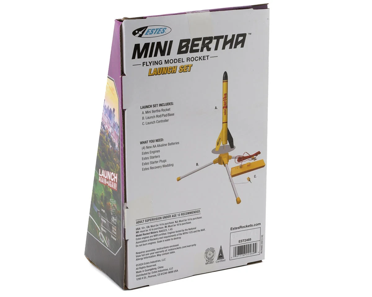 Estes Mini Bertha Rocket Launch Set EST2469 purple