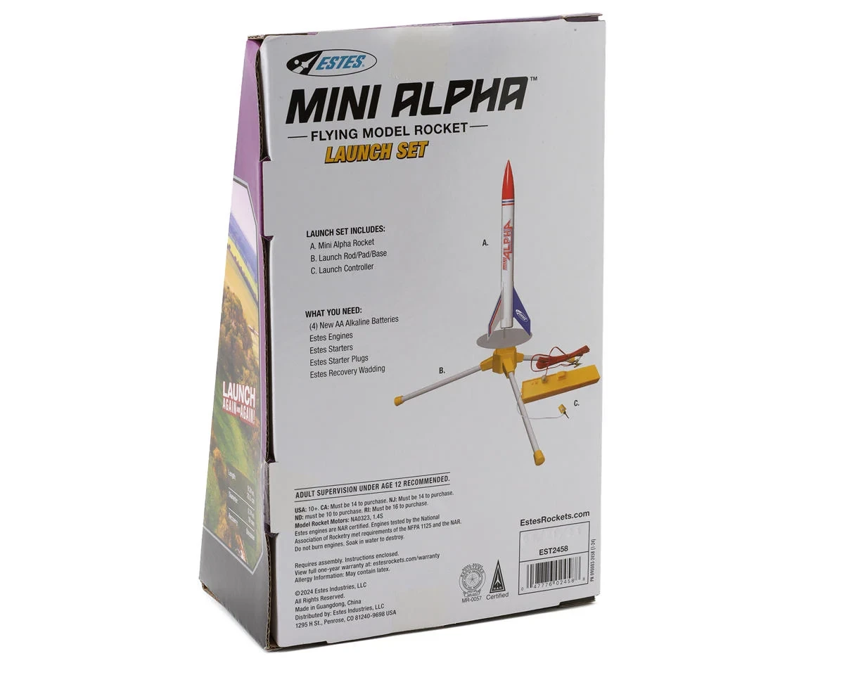 Estes Mini Alpha Rocket Launch Set EST2458 purple