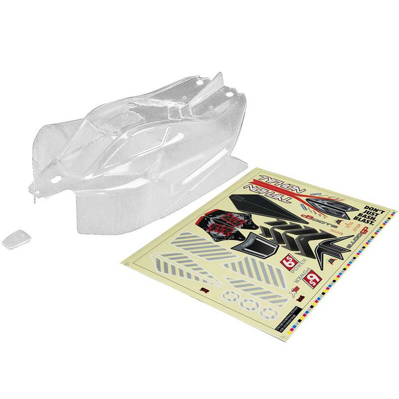 Clear Body, 1/8 with Decals: TYPHON 6S BLX  ARAC3321  ar406106