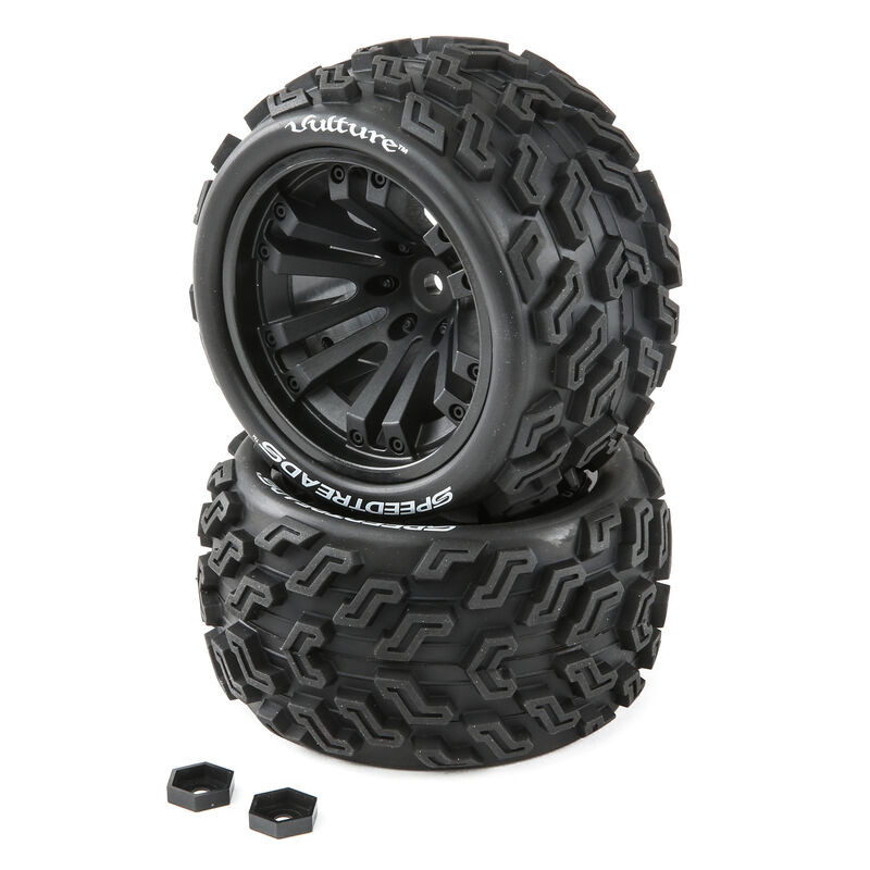 SpeedTreads Vulture Tires Mounted (2): 1/10 Stadium/Monster Truck DTXC2901