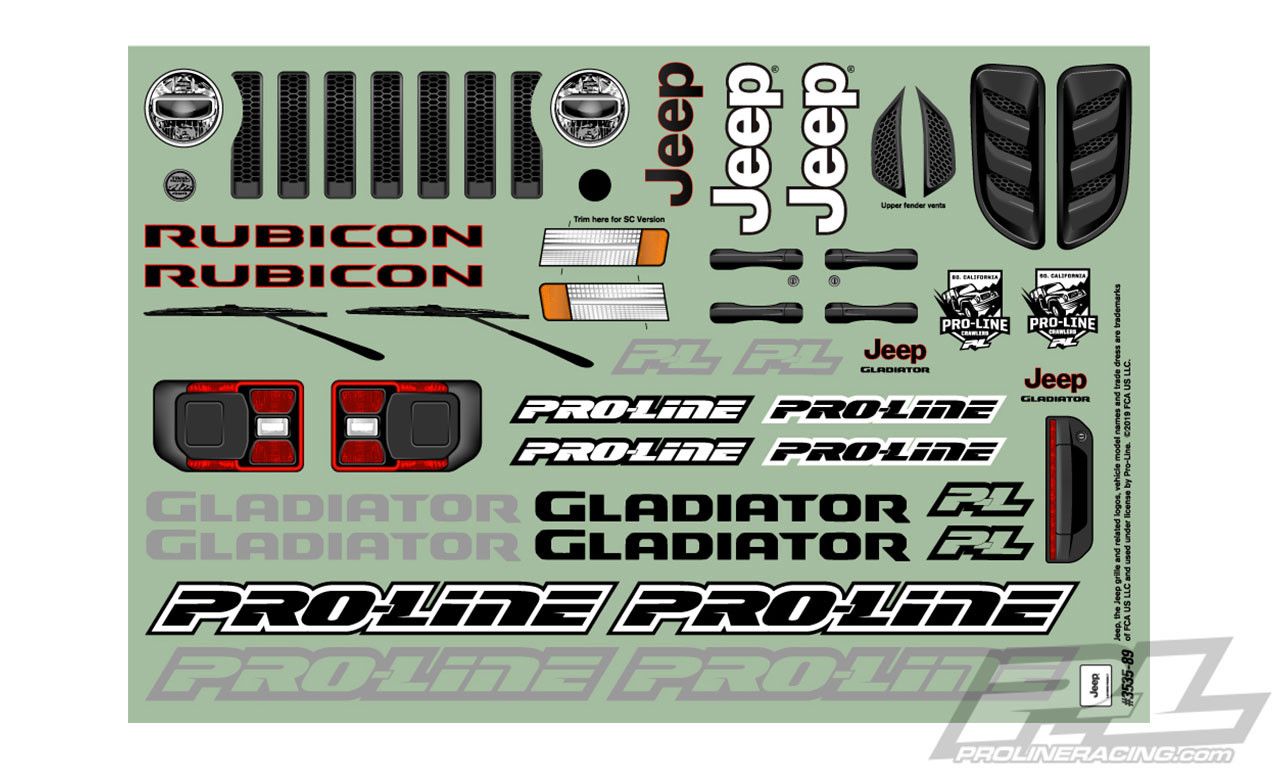 Clear Body, Jeep Gladiator Rubicon: 1/8 MT & SCT PRO354200