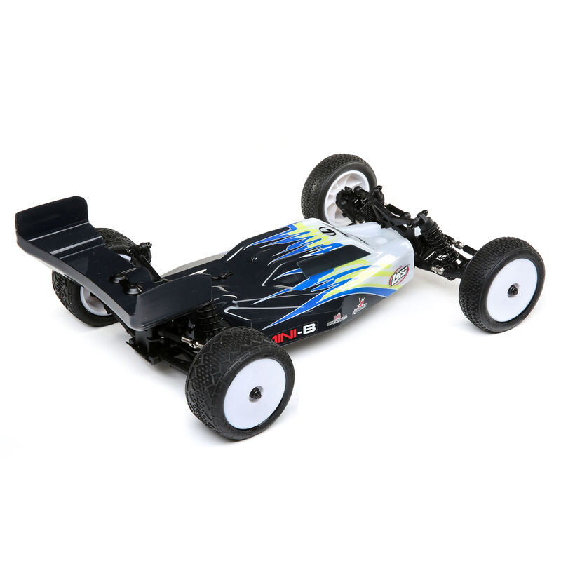 1/16 Mini-B Brushed RTR 2WD Buggy, *Black/White LOS01016T2