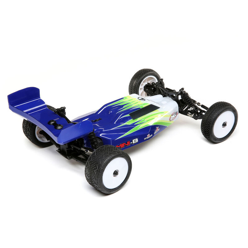 1/16 Mini-B Brushed RTR 2WD Buggy, *Blue/White LOS01016T1