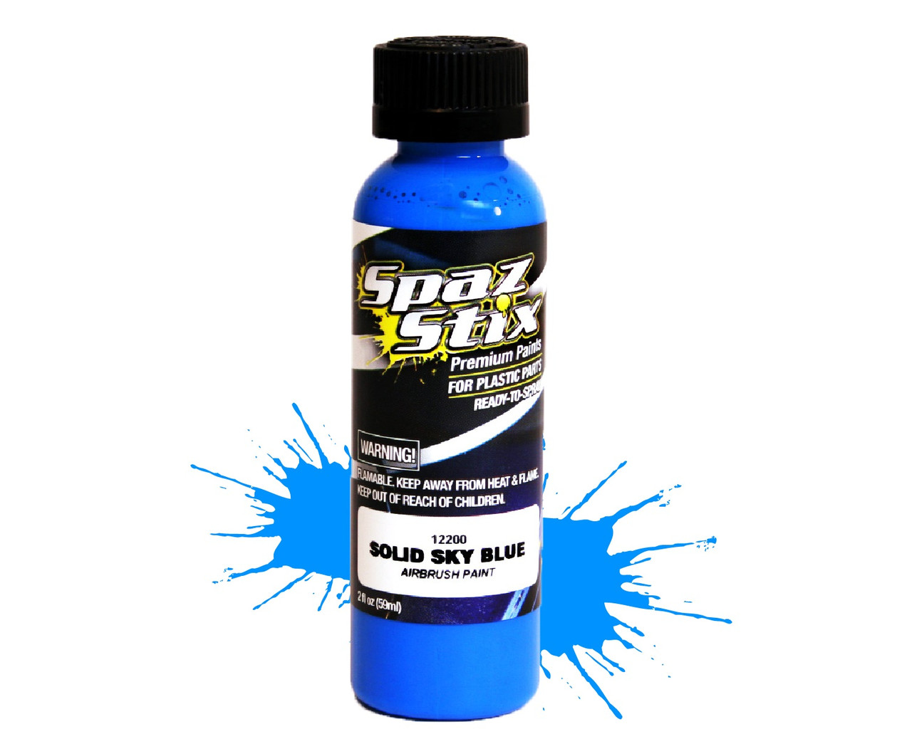 SZX12200  Solid Sky Blue Airbrush Ready Paint, 2oz Bottle