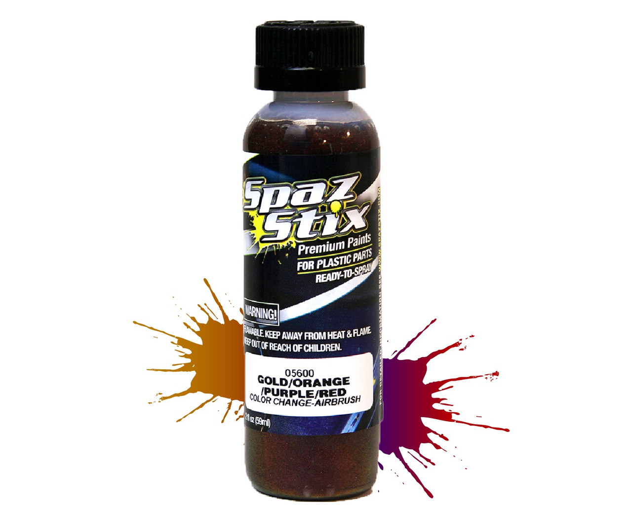 SZX05600  Color Change Airbrush Ready Paint, Gold/Orange/Purple/Red, 2oz Bottle