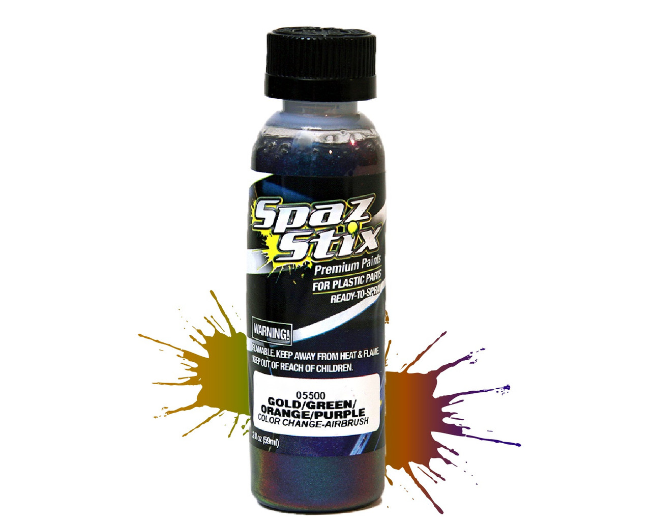 SZX05500 Color Change Airbrush Ready Paint, Gold/Green/Orange/Purple, 2oz Bottle