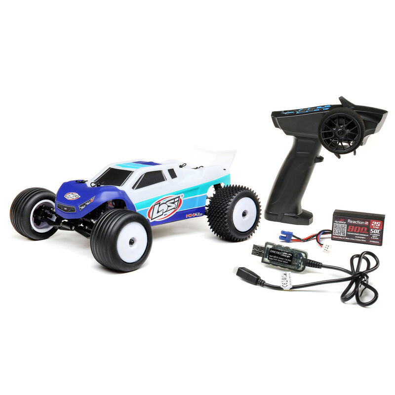 1/18 Mini-T 2.0 2WD Stadium Truck Brushless RTR, Blue LOS01019T2