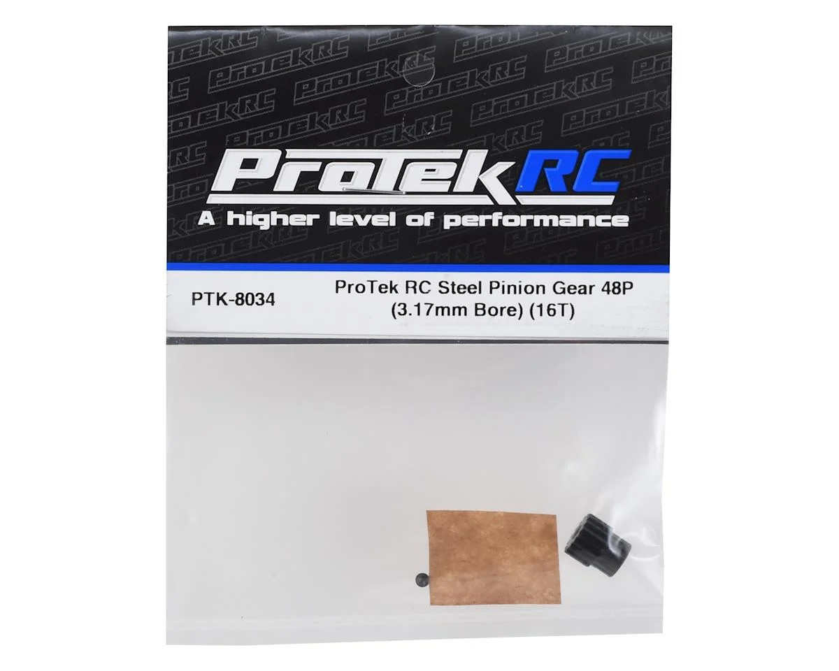 ProTek RC Lightweight Steel 48P Pinion Gear (3.17mm Bore) (16T)    PTK8034