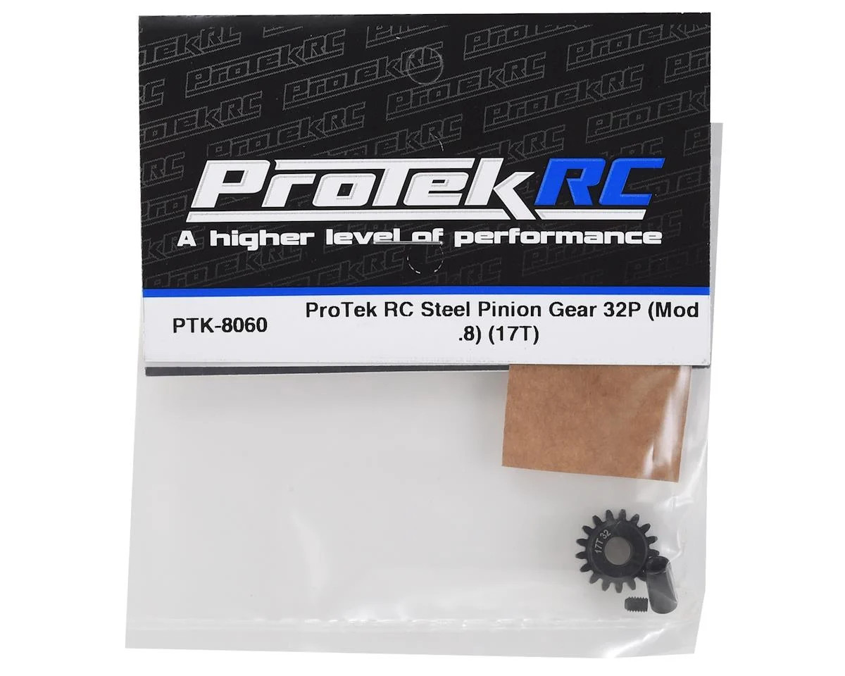 ProTek RC Steel 32P Pinion Gear w/3.17mm Reducer Sleeve (Mod .8) (5mm Bore) (17T)  PTK8060