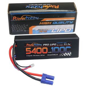 PHB3S5400100CEC5HCS 	3S 11.1V 5400MAH 100C Hard Case Lipo Battery w/ EC5 Connector