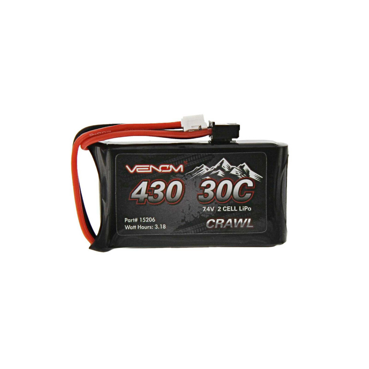 7.4v 350mAh 2S LiPo Battery: SCX24 PH 2.0