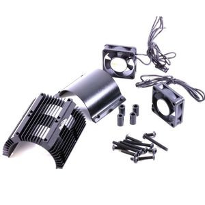 PHBPH1289BLACK Power Hobby Heat Sink w/ Twin Tornado High Speed Fans, for 1/8 Motors, Black