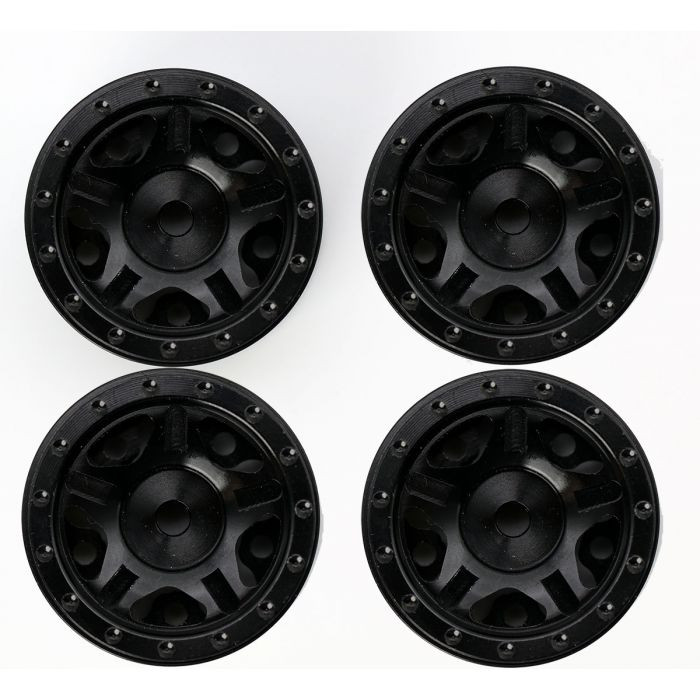 Power Hobby - 1.0" Axial SCX24 C10 Jeep Deadbolt Aluminum Beadlock Wheels, Gray phbphscx2409gray