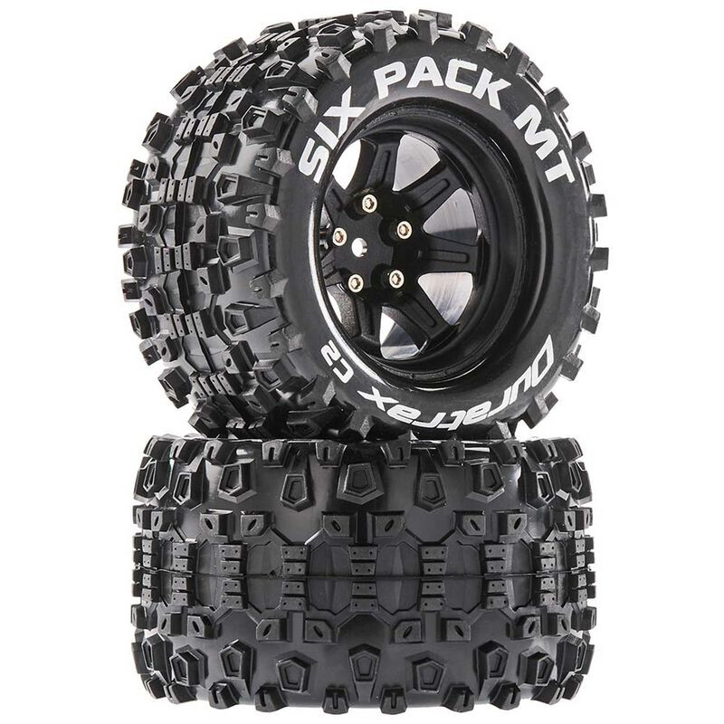disc.  Six Pack MT 2.8 Mounted Tires, Black 14mm Hex (2)  DTXC5256