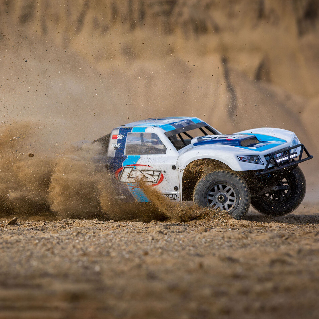 5IVE-T 2.0 V2: 1/5 4wd SCT Gas BND: Gry/Blu/Wht  LOS05014V2T1