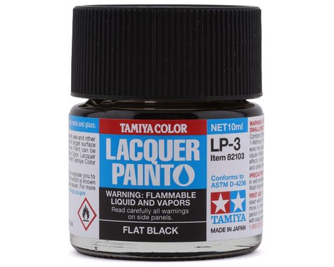 Tamiya LP-3 Flat Black Lacquer Paint (10ml) TAM82103