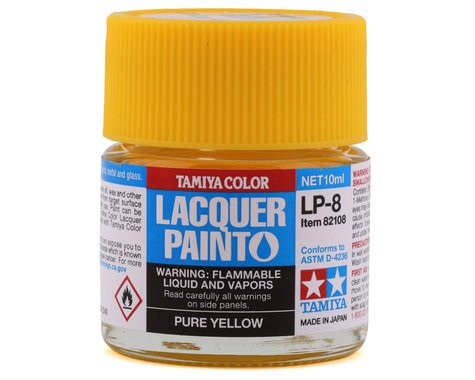Tamiya LP-8 Pure Yellow Lacquer Paint (10ml) TAM82108