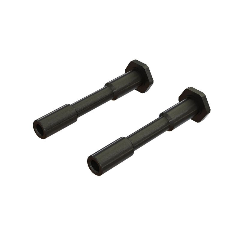 Steel Steering Post 6x42mm Black (2)  ARA340186 
