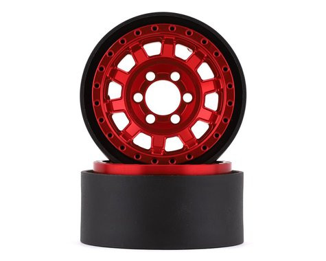 Vanquish Products KMC 1.9 KM236 Tank 1.9 Beadlock Crawler Wheels (Red) (2)  VPS07783