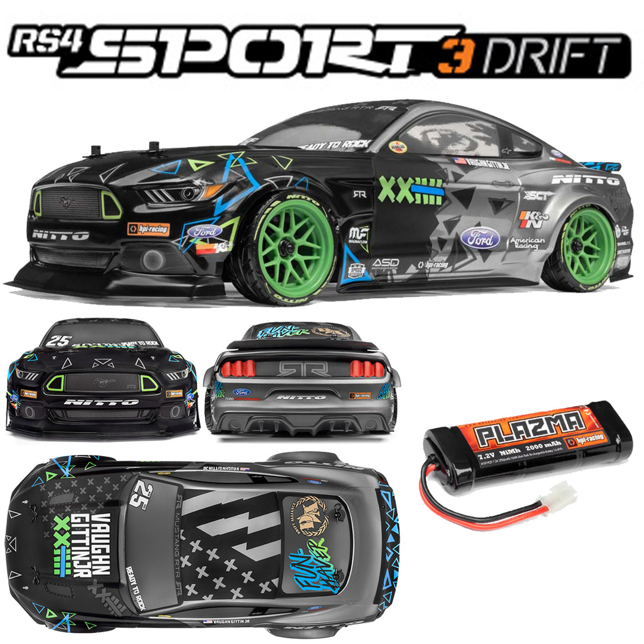 HPI115984 HPI Racing - RS4 SPORT 3, Vaughn Gitten Jr, FORD